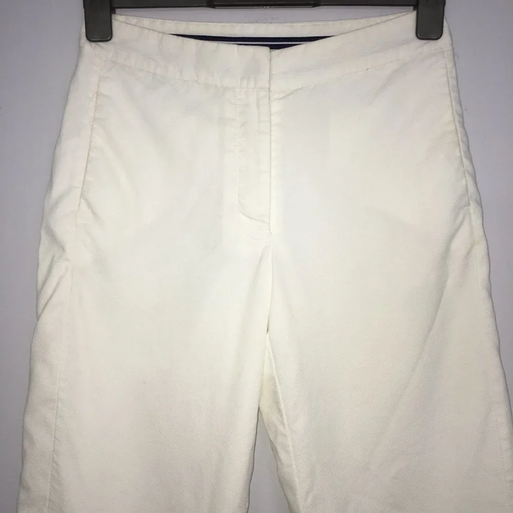 Tommy Hilfiger Womens 2 Pants White Mid-Calf Career Cropped 100% Cotton Capri - Picture 2 of 11